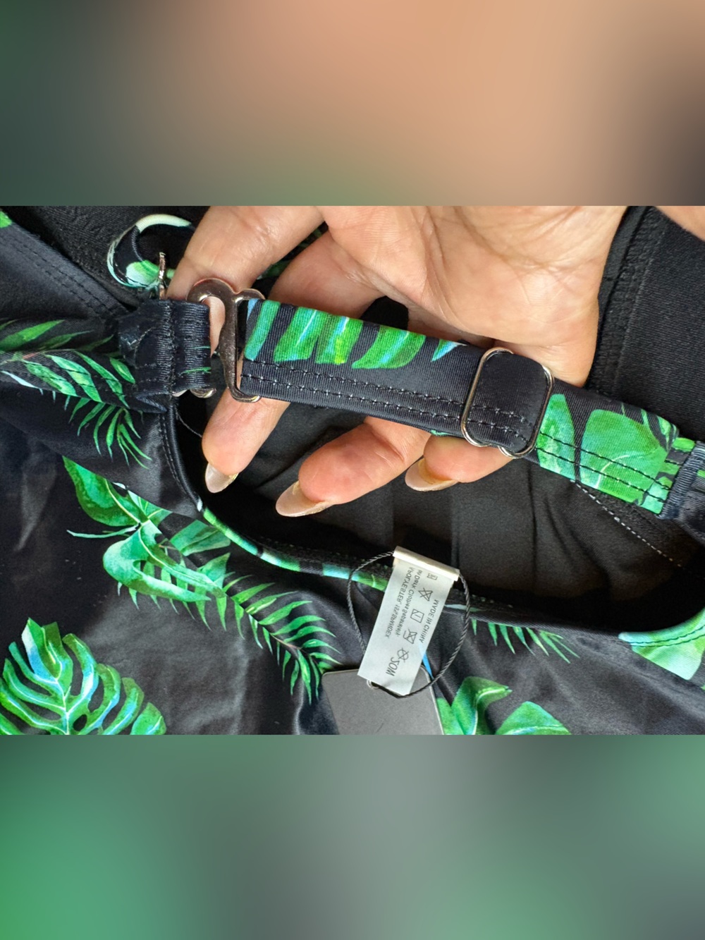 🆕Women's Aqua Eve Plus Size One Piece Bathing Suit w/ Leaf Print Size 20W - Picture 6 of 9